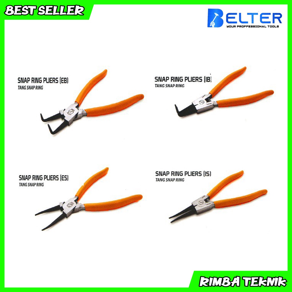 TEKIRO Tang Snap Ring 6 inch Set 4 pcs EB ES IB IS Circlip Pliers Tang Snap Ring Pliers Set Terlaris