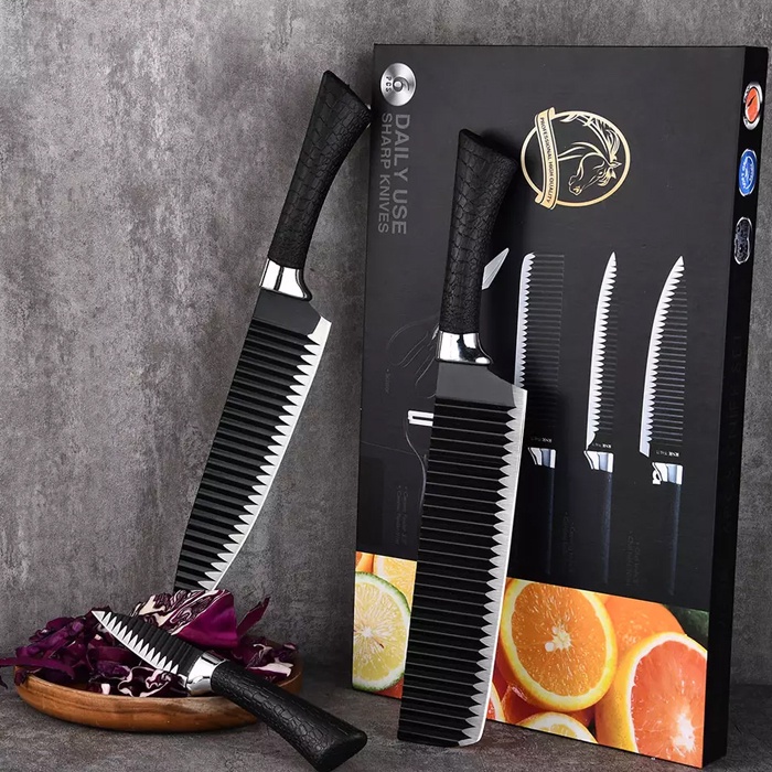 Pisau Stainless Pisau Dapur Baja Set Pisau Gunting Dapur Peeler Kitchen Knife Set 6in1