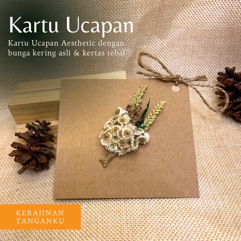 Jual Kartu Ucapan Aesthetic Greeting Card Vintage Flowers Wishing Card
