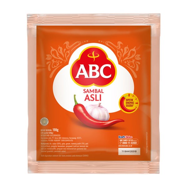 

ABC Saus Sambal - Sambel Kemasan Sachet 22 x 9gr