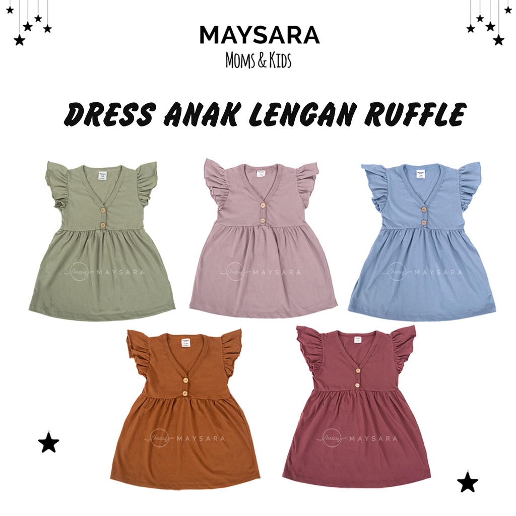 Dress Anak Daster Anak Lengan Ruffle Perempuan Wanita Baju