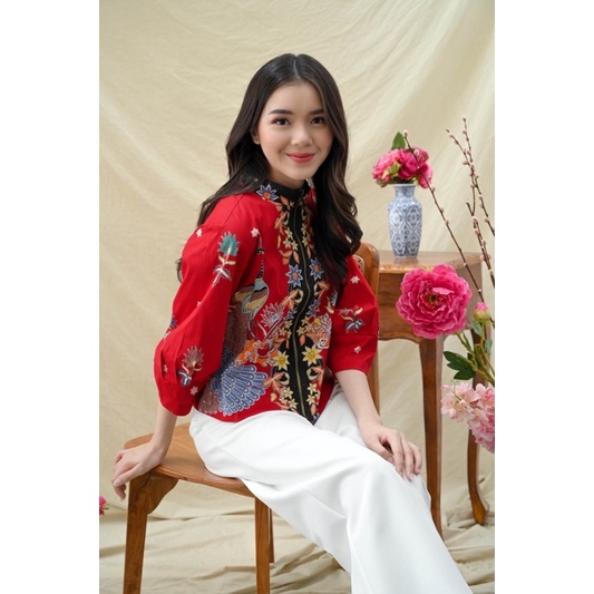 Cardigan batik katun wanita / cardigan batik cewek / outer batik kantor / outer hijab murah / 135