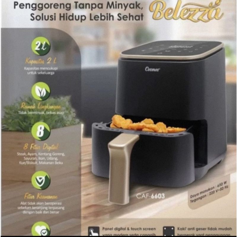 air fryer cosmos caf 6603 menggoreng tanpa minyak / cosmos caf6603 penggoreng tanpa minyak