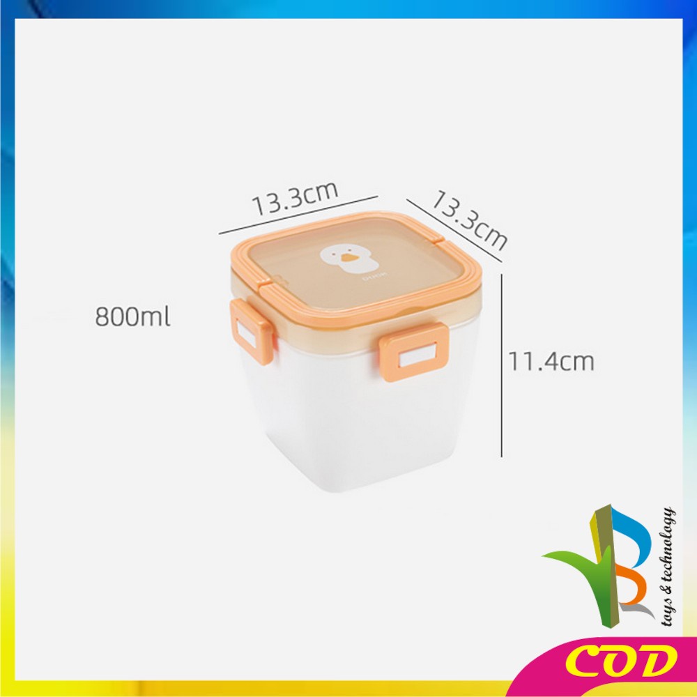 RB-C691 Tempat Makan Dengan Pegangan BPA FREE Motif Karakter Anti Tumpah Dengan Sendok / Plastic Lunch Box Set Kotak Bekal Portable Set Kotak Bekal