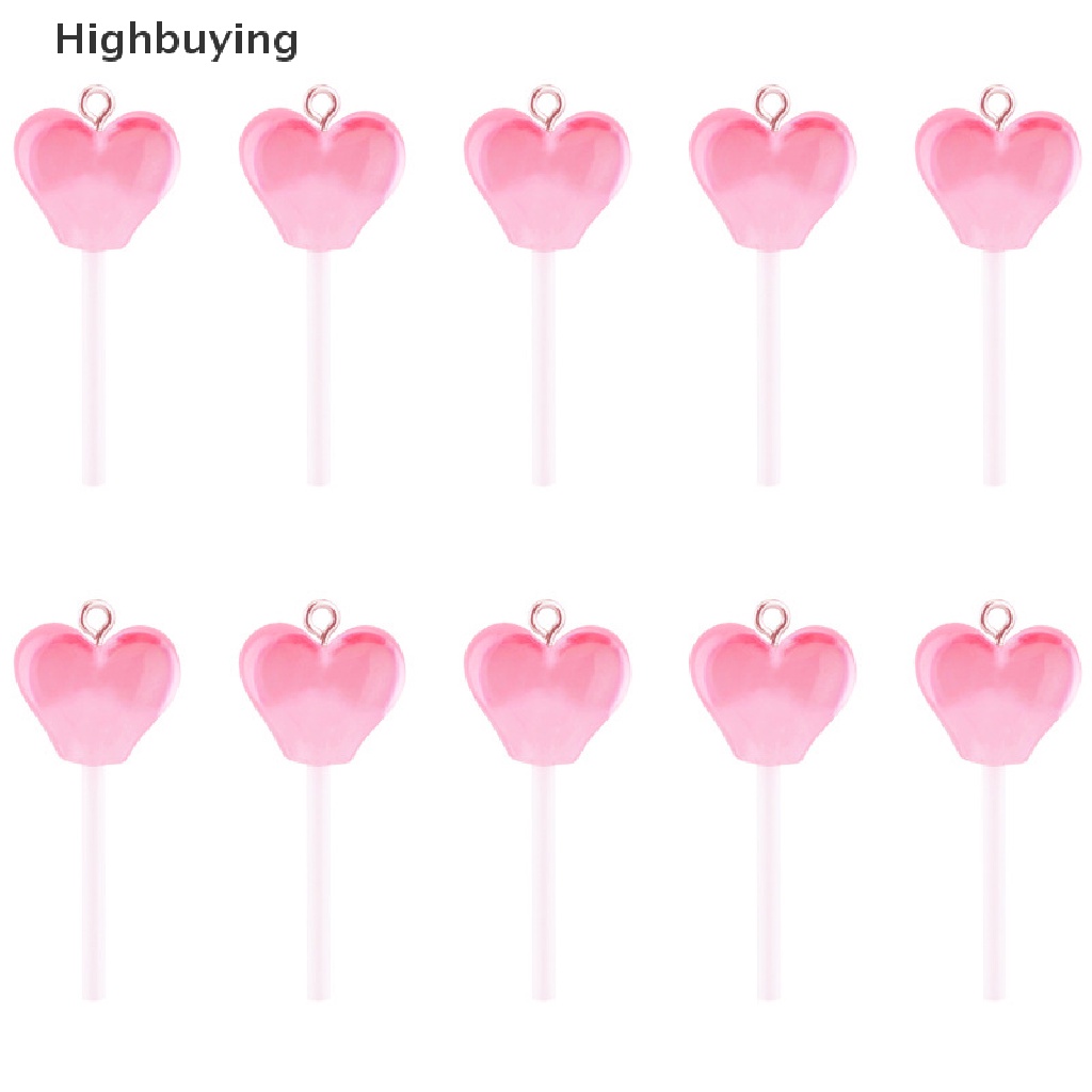 Hbid 10Pcs Sugar Candy Lolipop Resin Ch Temuan Diy Kawaii 3D Gantungan Kunci Anting Liontin Ch Untuk Membuat Perhiasan Perlengkapan Craft Aksesoris Glory