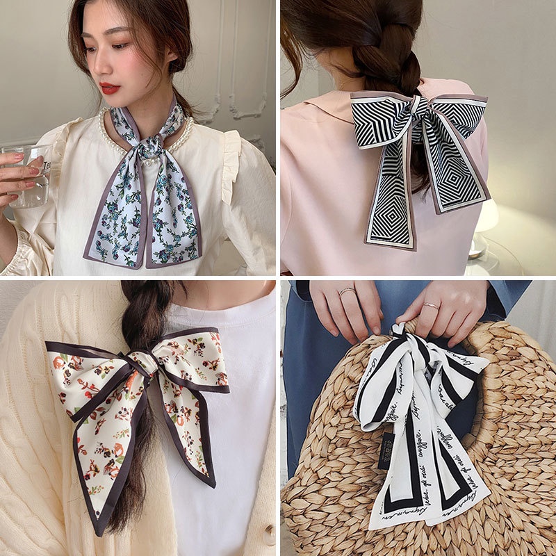 (Hello Girl)F178 Syal Lebar/Scarf/Ikat Rambut Wanita/Syal Multifungsi Elegan Import