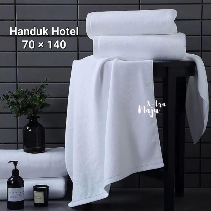 Handuk Polos Hotel ukuran 70x140cm Handuk Mandi MERESAP - PUTIH GROSIR