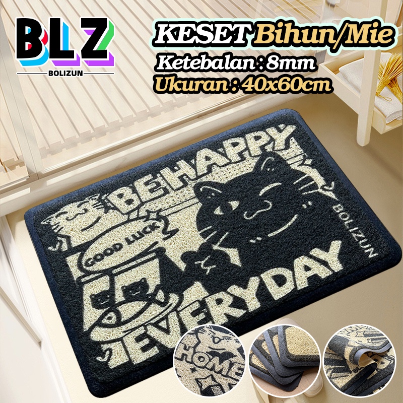 Bolizun Keset Karpet PVC Mie Bihun Welcome HOME New 40 x 60 Full Printing MOTIF