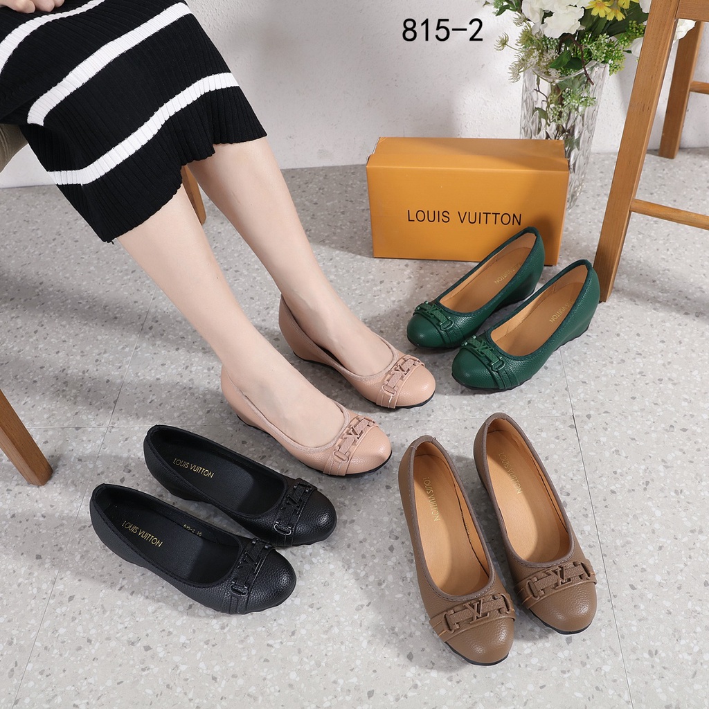 Togo Leather  Wedges Shoes 815-2
