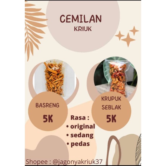 

Basreng Pedas Daun Jeruk 100gr