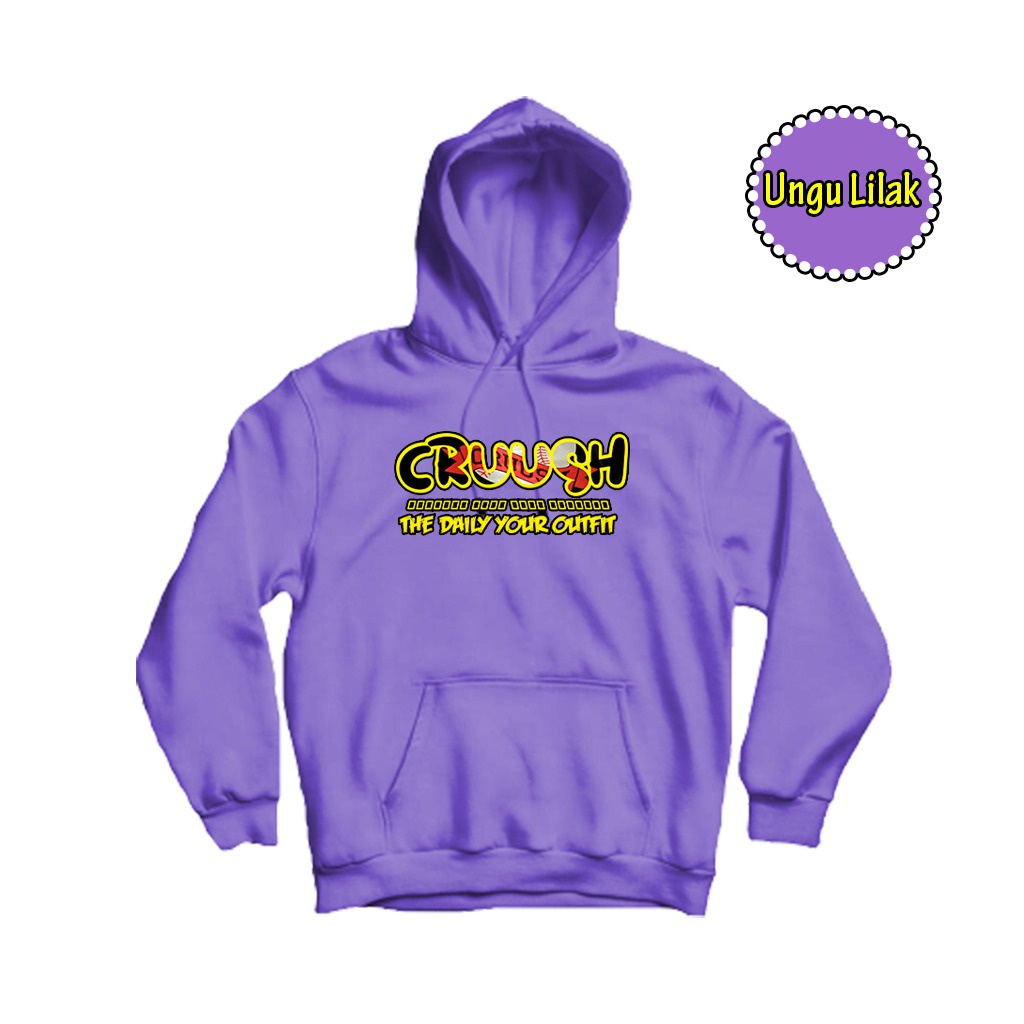 CRUUSH - Jaket Hoodie Cruush Lilac Premium Unisex - Sweater Hoodie Cruush Pria Wanita Bahan Fleece Tebal