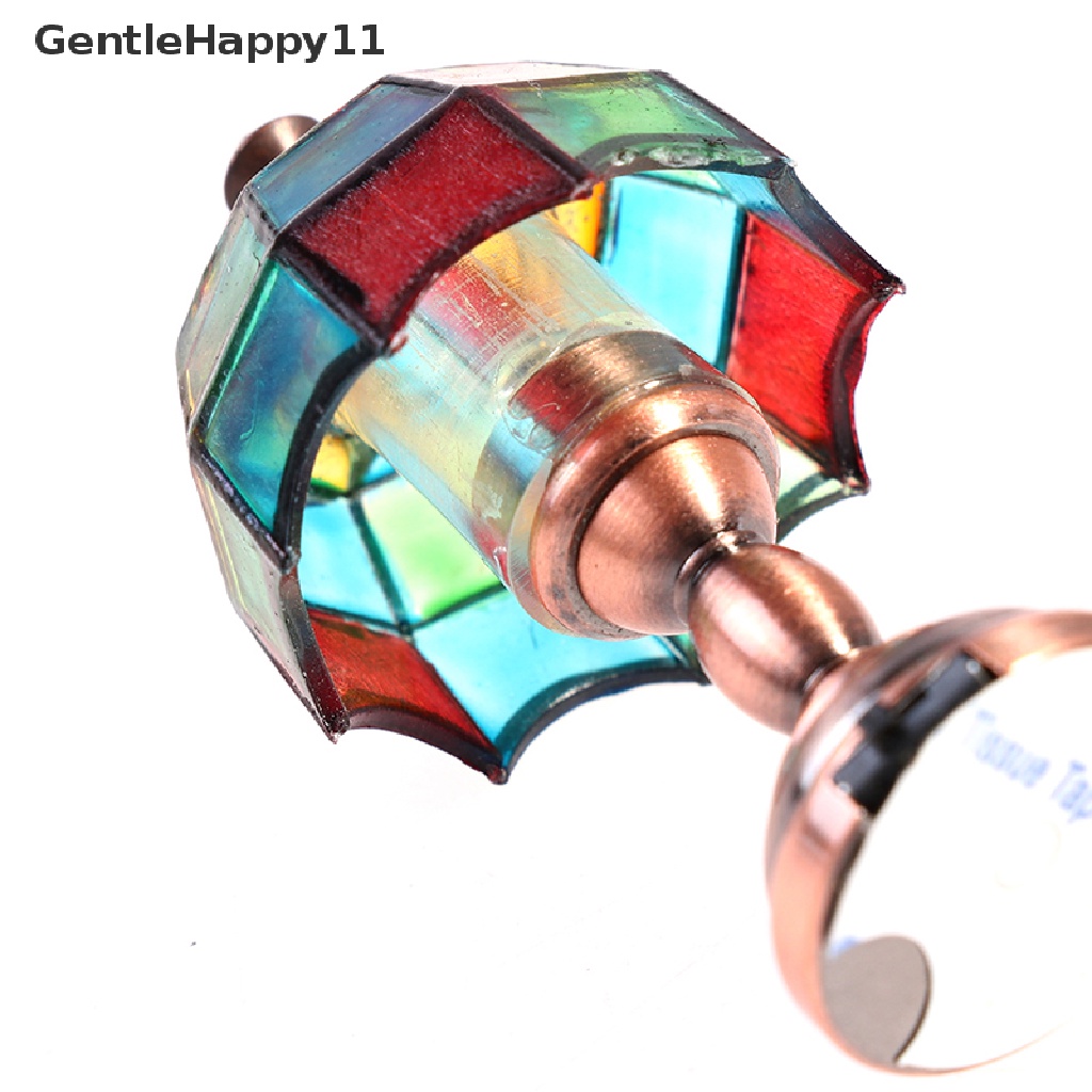 Gentlehappy 1:12rumah Boneka Lampu Meja Mini Lampu LED Kap Berwarna Lampu Baca Boneka Dekorasi Mainan id