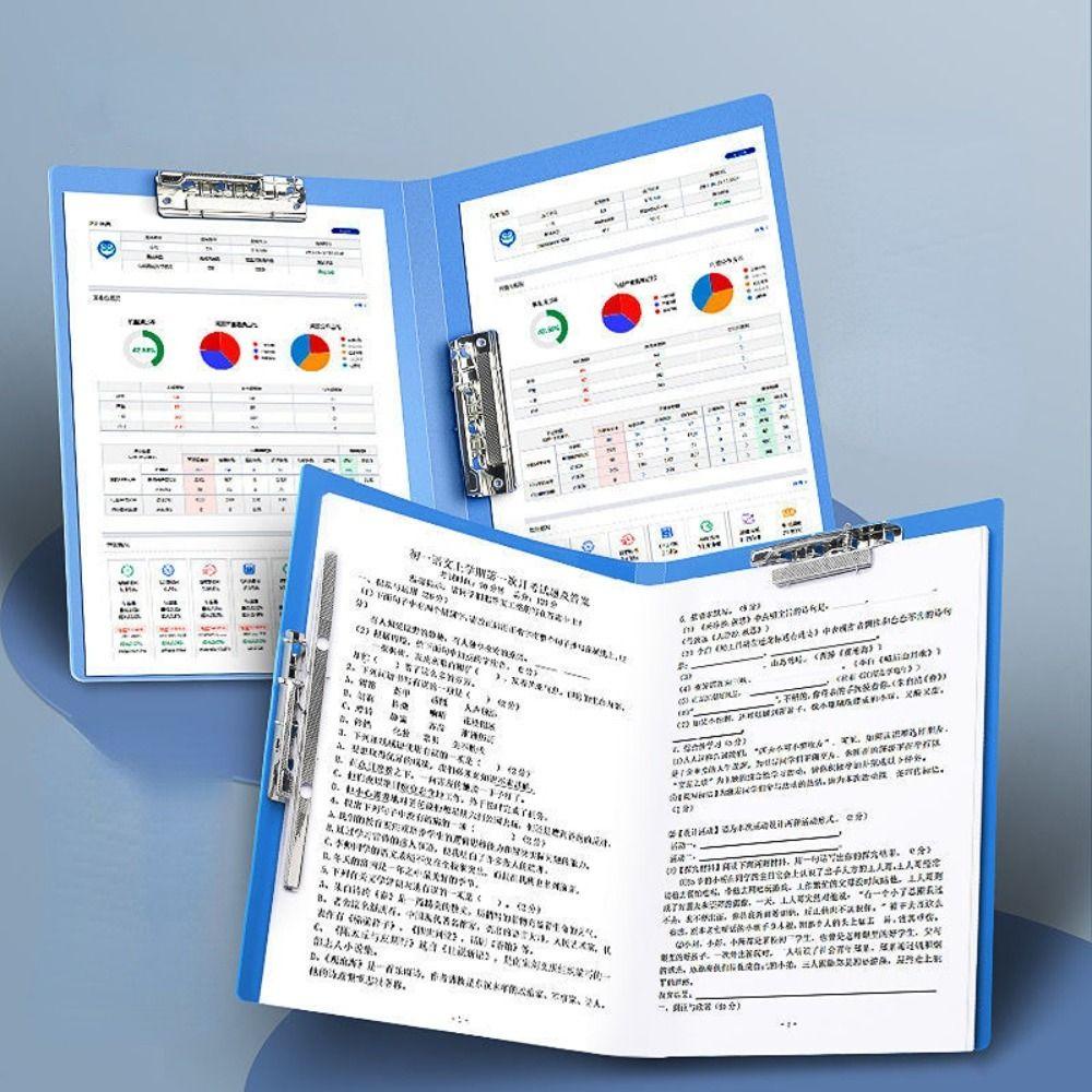 Lanfy A4 File Folder Clipboard Tempat Kwitansi Siswa Sekolah Dokumen Klip Double Clips Test Paper Memo Clip Board