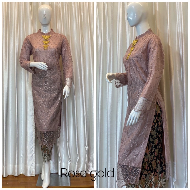 KEBAYA MODREN TUNIK VETNAM BAHAN TILE BORDIR(seragaman/kondangan/wisuda)