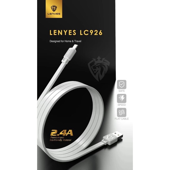 Lenyes LC926 2.4a Fast Charging Universal Anti Putus Kabel Charger 1 M