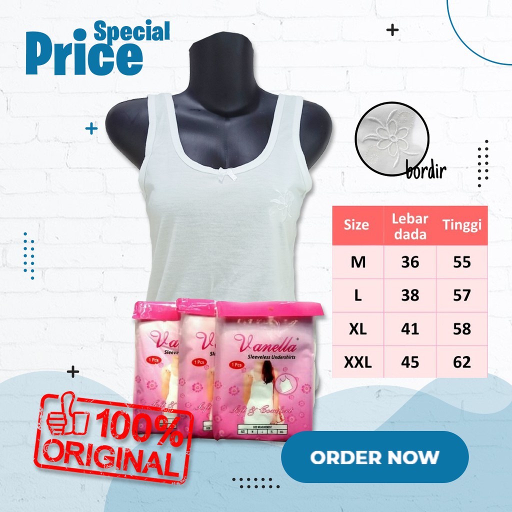 3 Pcs Singlet Vanella - Kaos Dalam Wanita Dewasa - Pakaian Perempuan Remaja ABG Tangtop Tanktop - Sguna underwear AA1 Grosir Grosir