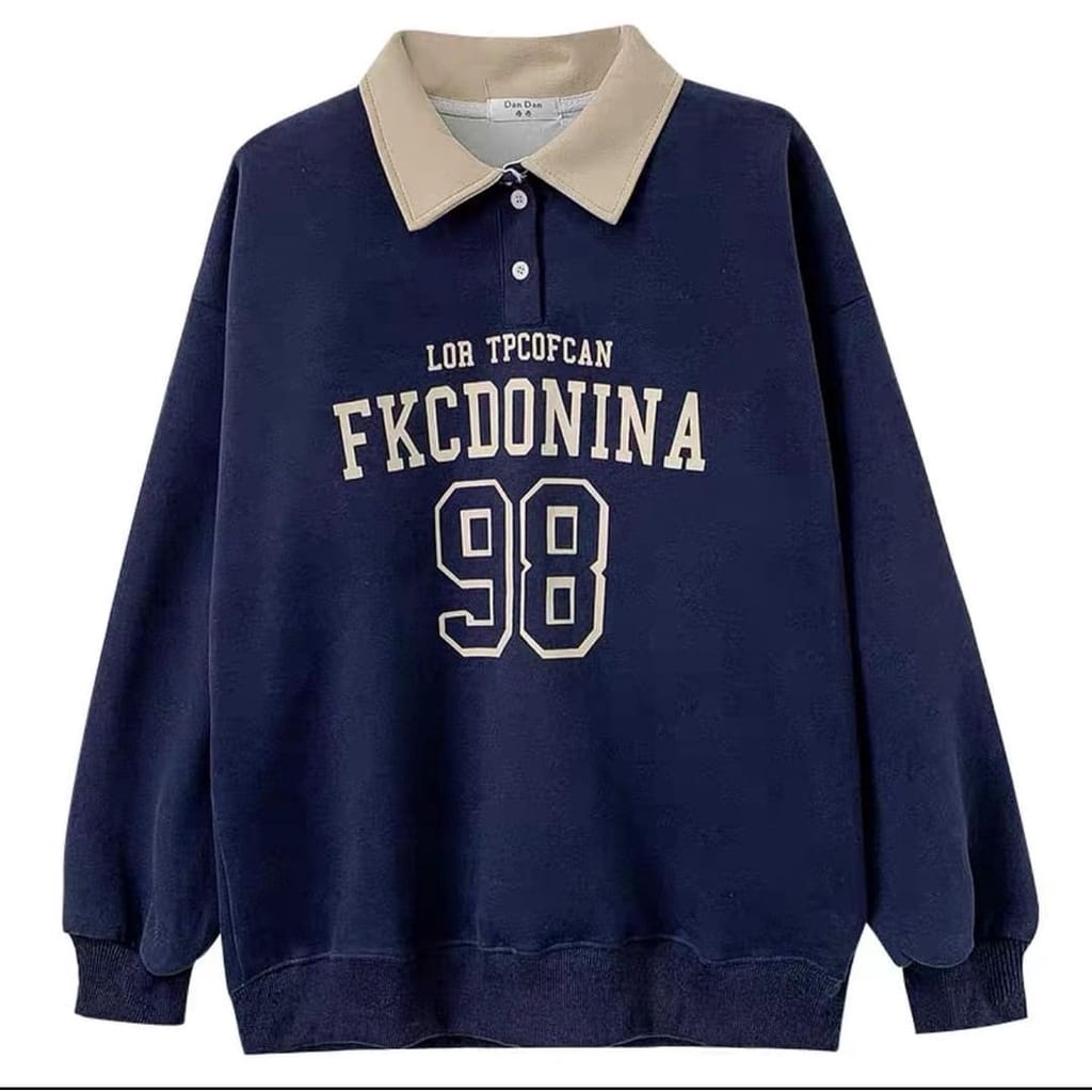 COLLAR FKCDONINA SWEATER 98 CREWNECK UNISEX SWEATSHIRT OVERSIZE