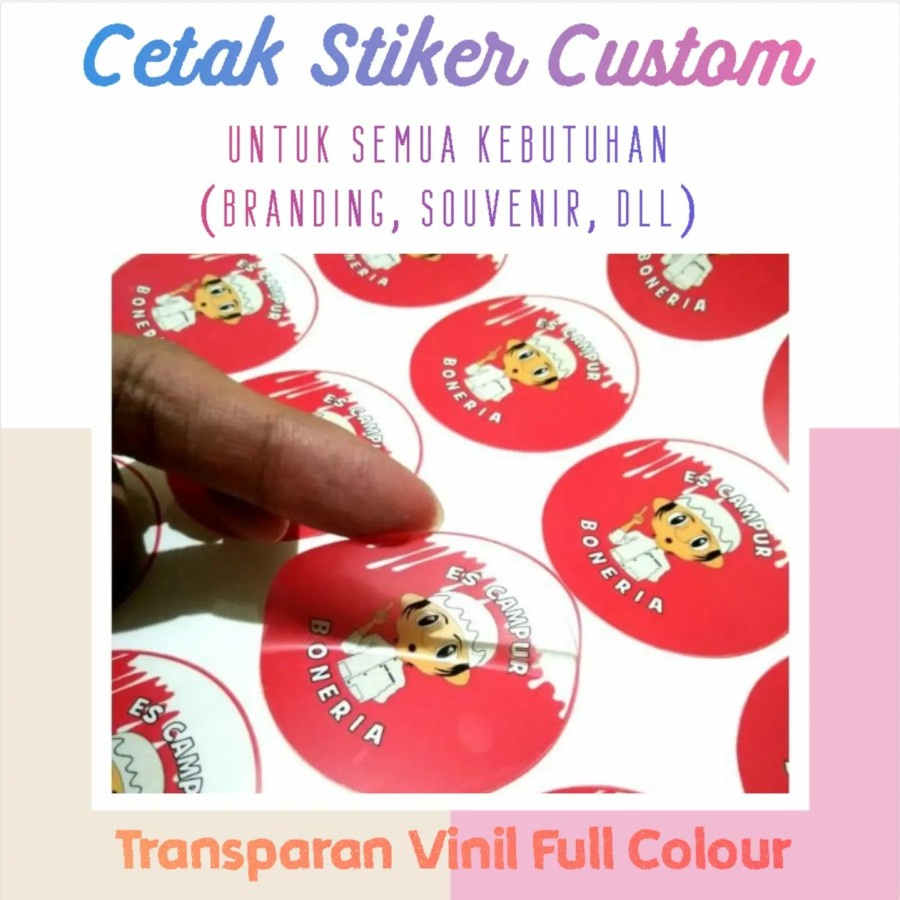 Stiker Desain Sendiri Cutting Sticker Warna Custom Packing Karton