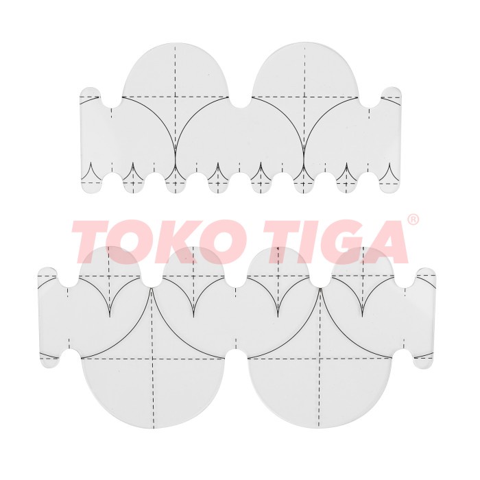 

Matr Penggaris Quilting Model Gelombang / Scallop / Half Circle (Qtskcl2)