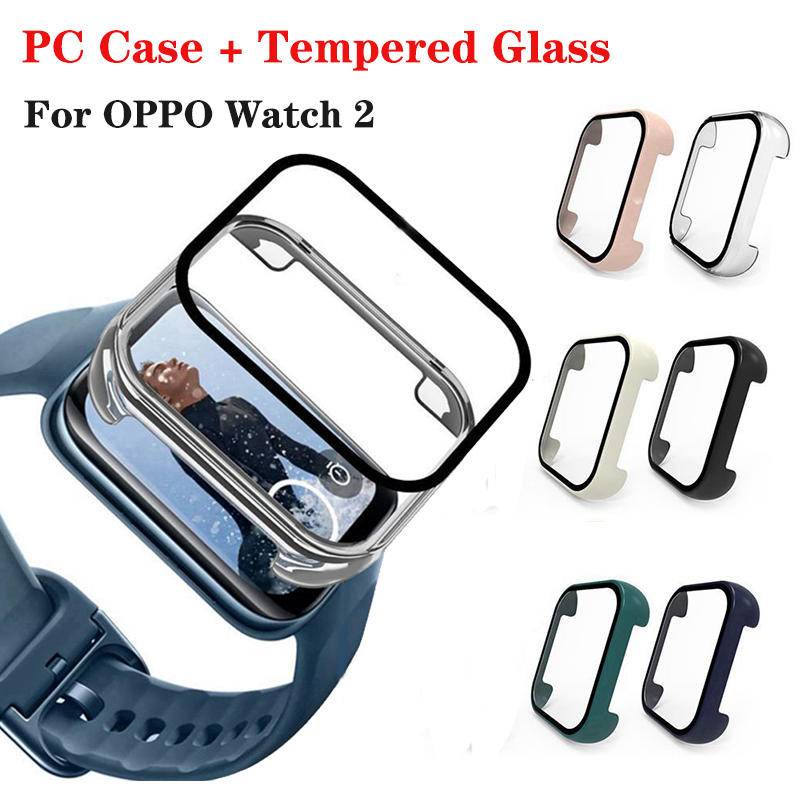 Casing PC +Tempered Glass For OPPO Watch2 3 Pro 42mm 46mm Smart Watch Bumper Frame Full Cover Pelindung Layar Untuk OPPO Watch Band2Free Case Shell