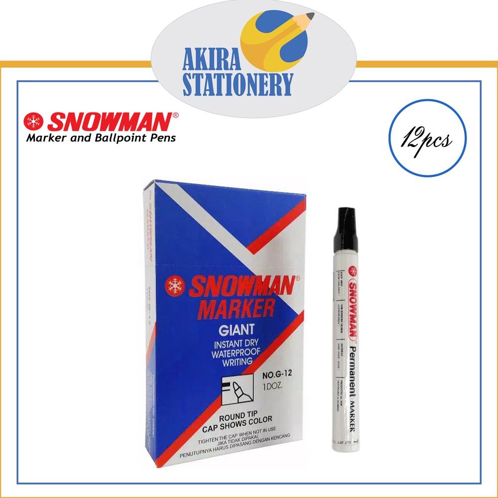 

SPIDOL SNOWMAN G 12 PERMANENT MARKER / PAPAN TULIS PERMANENT (12 PCS) TERLARISS...,,,,,