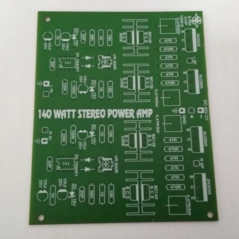 Pcb Power Amplifier Stereo 140 W OCL Saturn S - 054