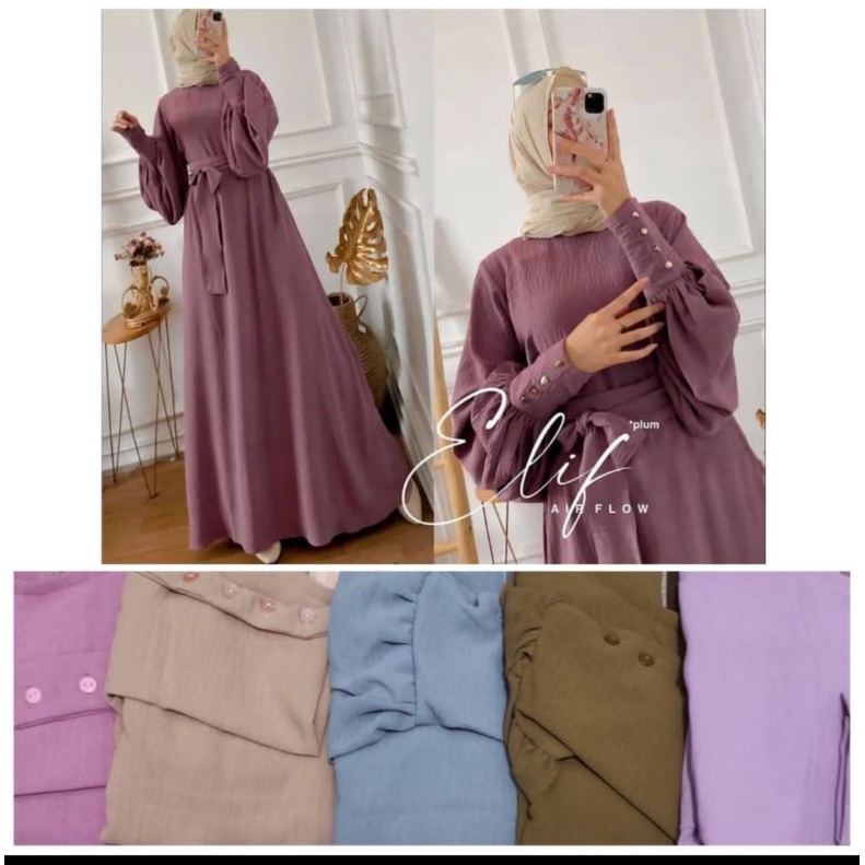 Gamis Elif Bahan Cringkel Airflow