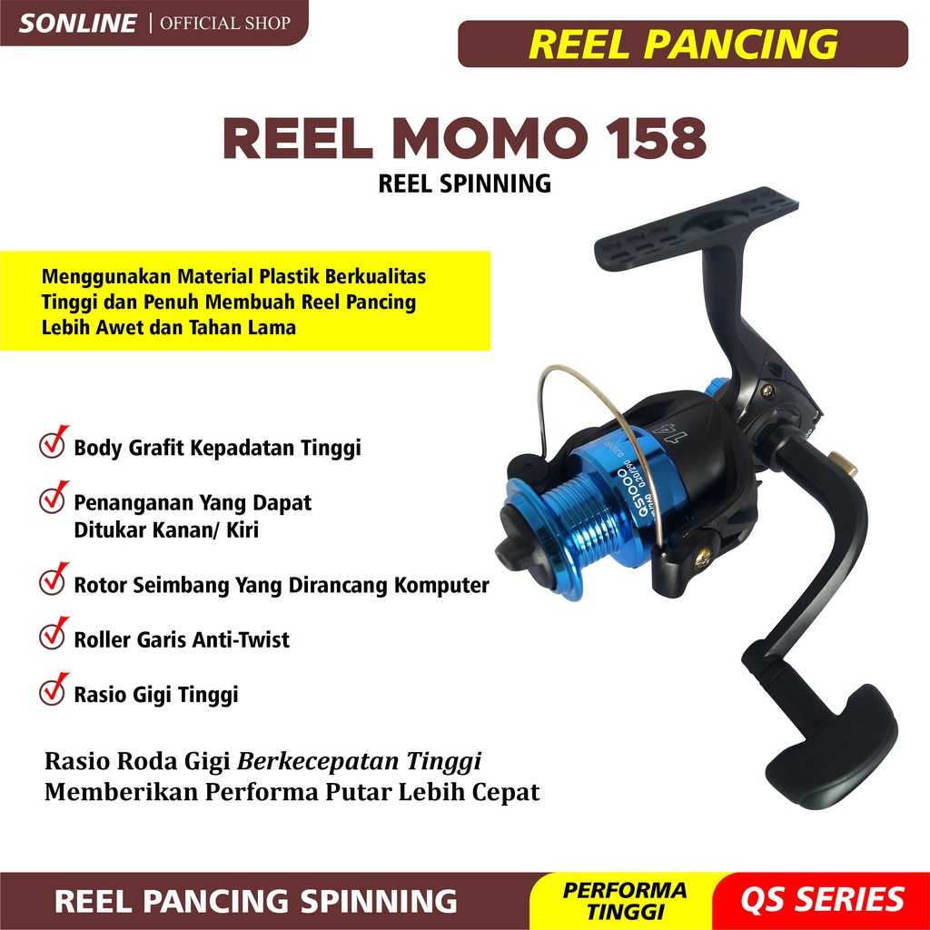 SONLINE Reel Pancing Putar Rell Rill Pancing Katrol Kerekan Pancing Fishing Reel Spool Plastik Pancing Rill Pancing Katrol Kerekan QS