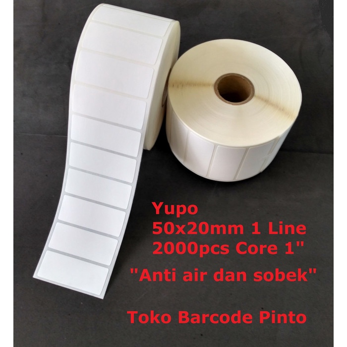 

Yupo 50x20mm 1Line 2000p Gap Core 1" Barcode Label Sticker