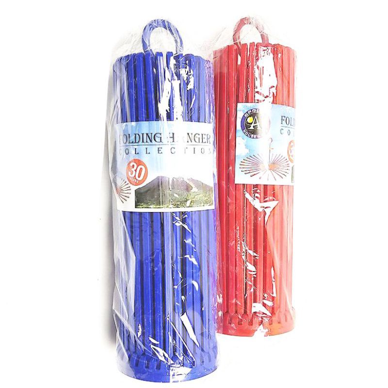 JEMURAN - BAJU - PUTAR - 30 STIK PENGAIT - TEBAL/ FOLDING HANGER / GANTUNGAN - PUTAR - BULAT - TEBAL