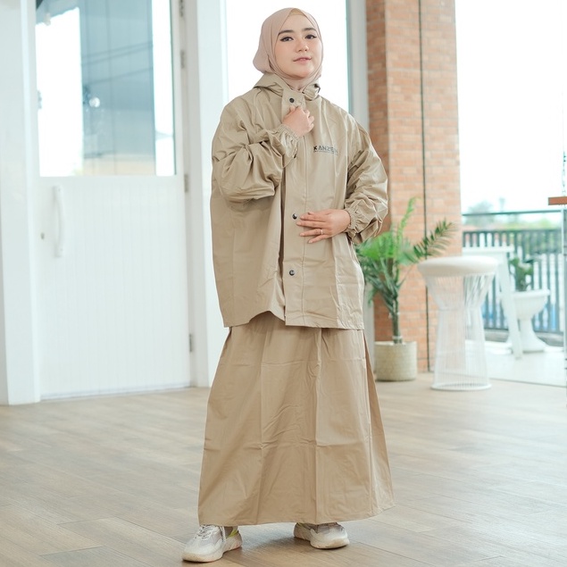KANZEIN JAS HUJAN SETELAN JAKET ROK WANITA CEWE LENTUR AWET ANTI AIR BY KANZEIN
