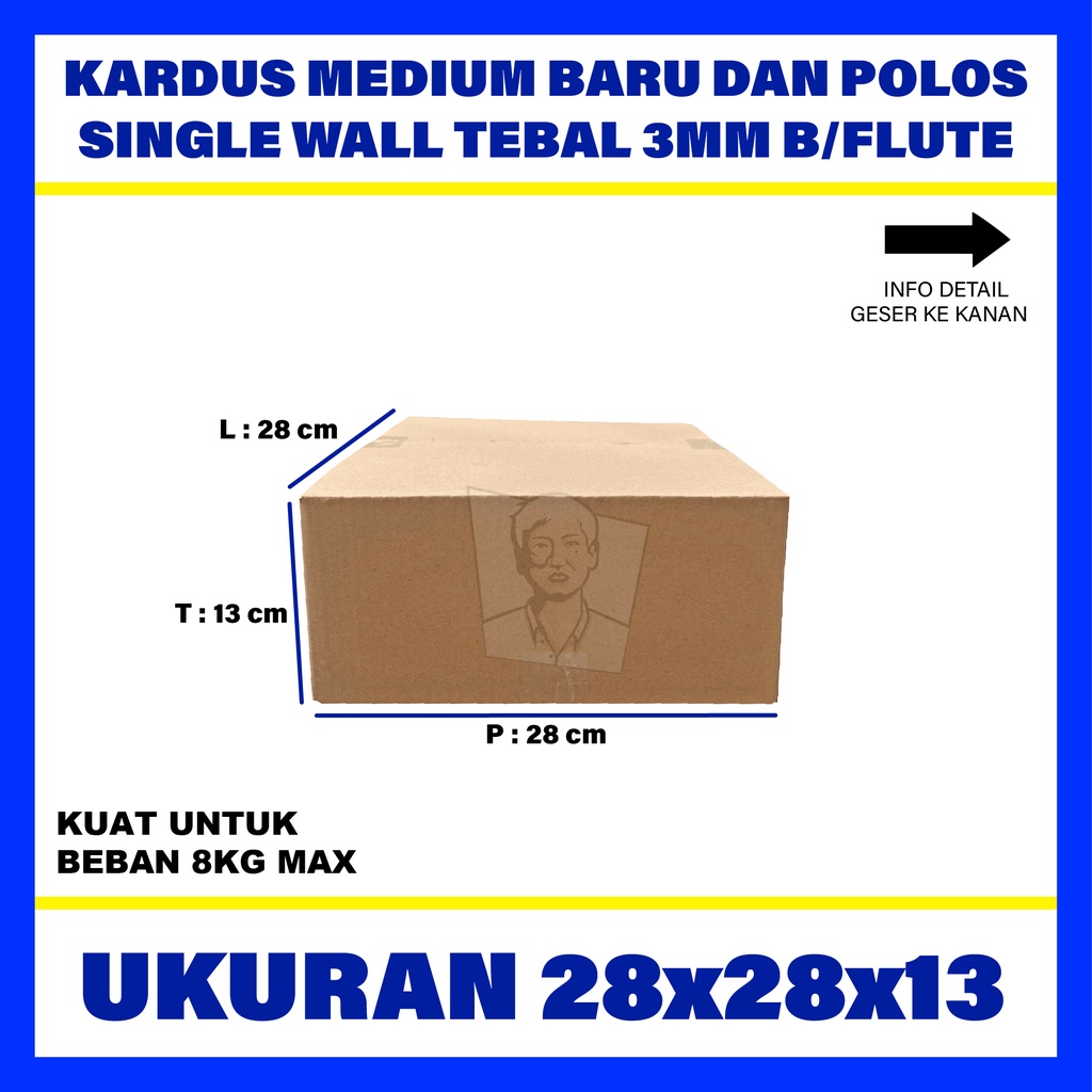 

Kardus Box Karton Packing Polos Uk 28x28x13