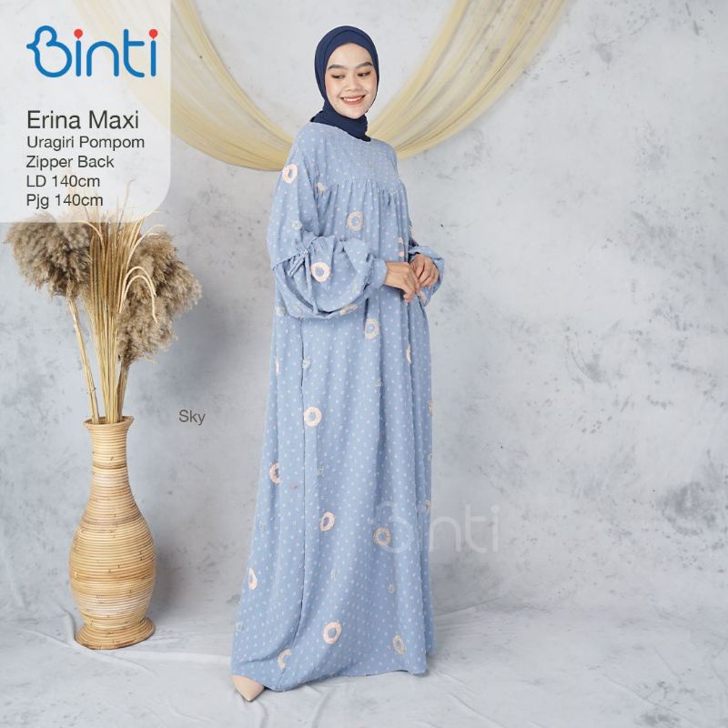 Dress Wanita Super Jumbo LD 140 XXXXL Erina Maxi Ori Binti Gamis Terbaru Murah Syari Maxy Dress Extr