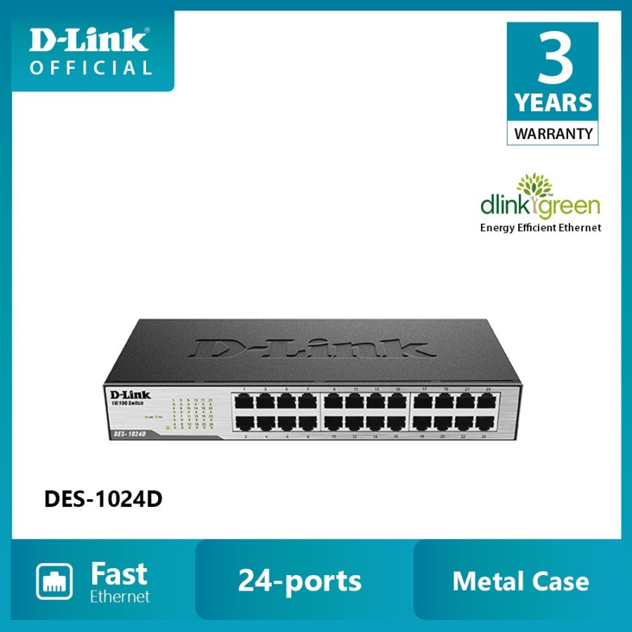 D-Link DES-1024D 24-port 10/100 Unmanaged Switch Besi Fast Ethernet