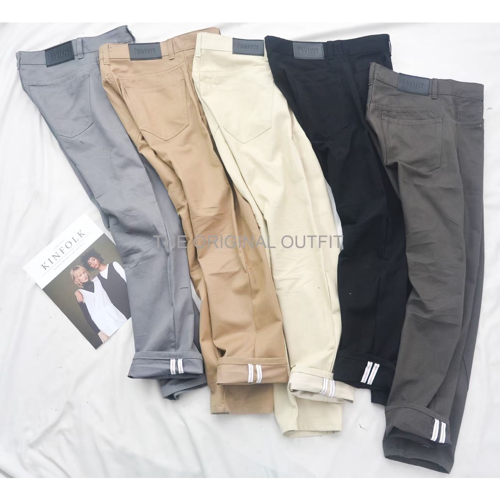 REGULER CHINOS - CELANA CHINO ACCENT SELVEDGE PANJANG REGULER Original OUTFIT