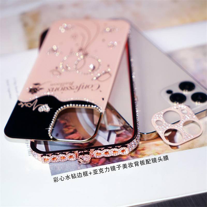 Glitter Berlian Imitasi Case Untuk iPhone14 13 12 11 Pro Max Plus Case Shockproof Metal Bumper Cover Untuk iPhone14 iPhone12 iPhone13 iPhone 14 Pro Max14 Plus Case