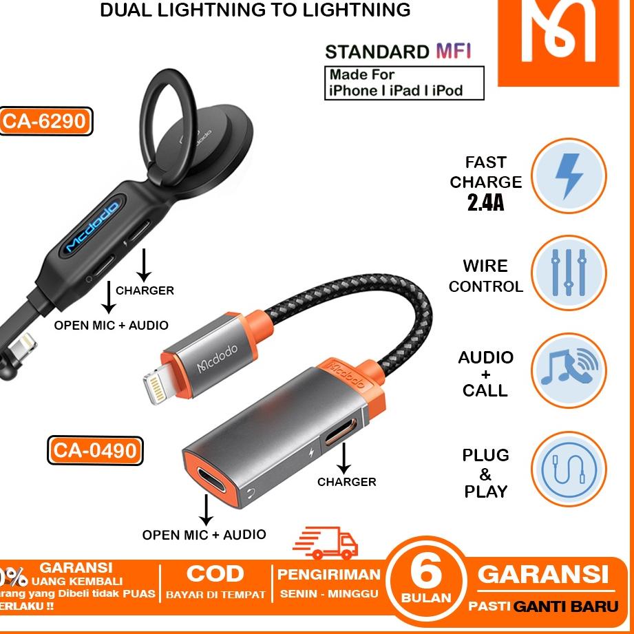 Special Price MCDODO Converter Splitter iP Lightning Ke Dual Lightning Dengan Ring ,Charging Audio C