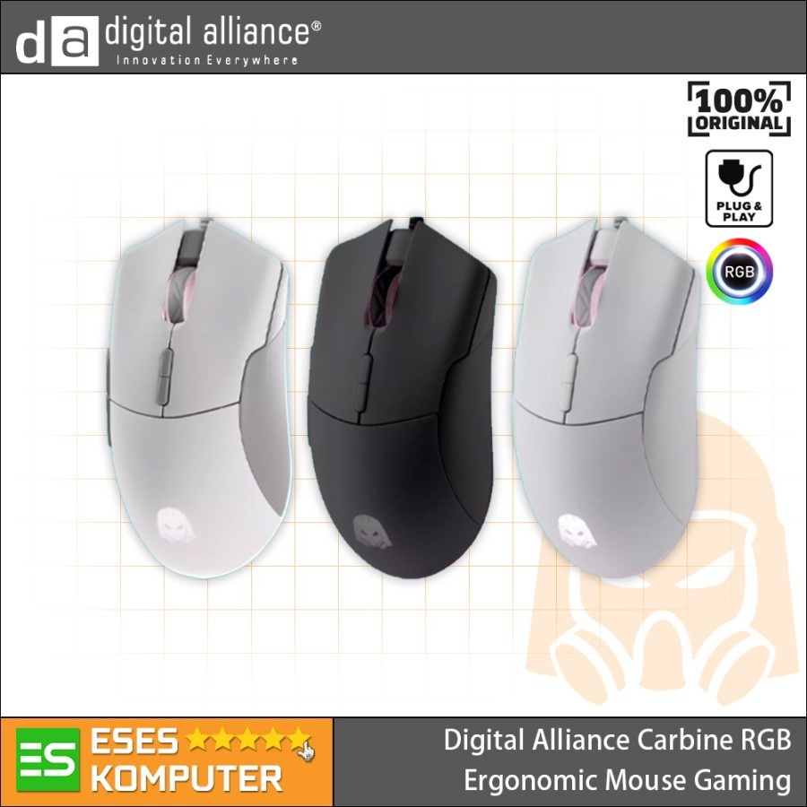 Mouse DA Digital Alliance Carbine RGB - Ergonomic Gaming Mouse - Resmi