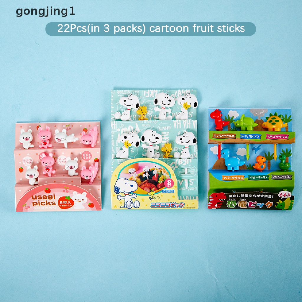 Ggg 22 Pcs Kartun Garpu Buah Set Desserts Food Sandwich Stick Fruit Pick Tusuk Gigi ID