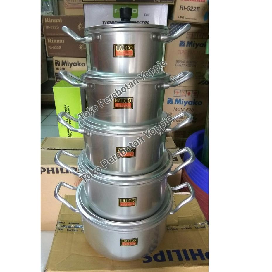 Paling Diminati.. Panci 1 set halco - panci halco - panci aluminium - panci set - panci gagang - pan