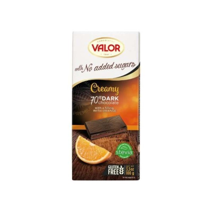 

Valor 70% dark choc w/orange crmy 100gr