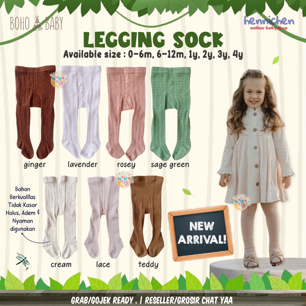 BOHOPANNA 0-4 Year LEGGING SOCK SOCKS Legging Kaos Kaki Bayi / Anak Premium Quality