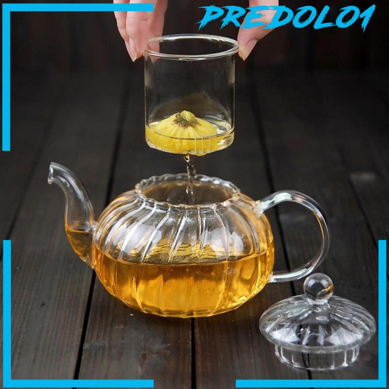 [Predolo1] Teko Kaca Dengan Saringan Teh Untuk Mekar Dan Longgar Leaf Tea Maker