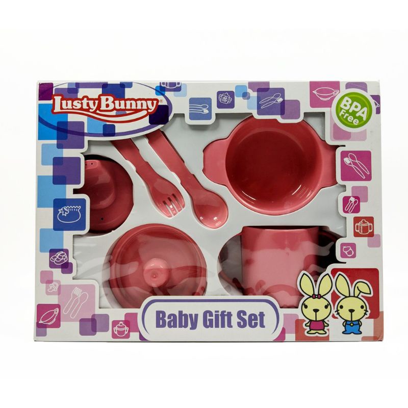 Lusty Bunny Baby Feeding Set Isi 6 LB1423 / Peralatan Makan Bayi / Set Makan Bayi Murah