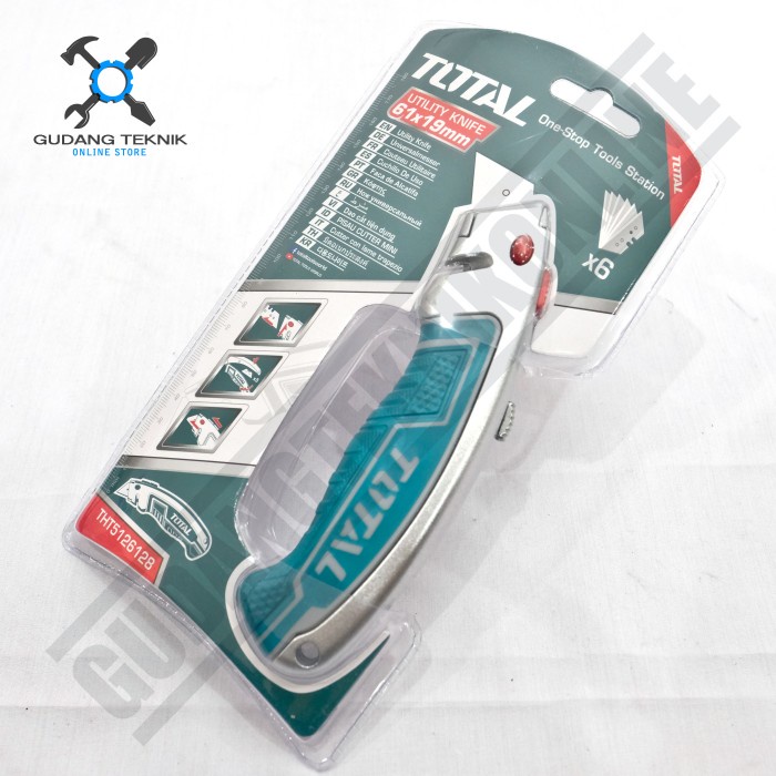 Utility Knife Multifungsi 61x19mm THT5126128 TOTAL / Pisau Cutter Mini Serbaguna THT 5126128 TOTAL