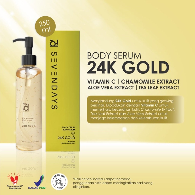 SEVENDAY BODY SERUM OPIUM 24k golD BODY SERUM 250ML PROMO sen