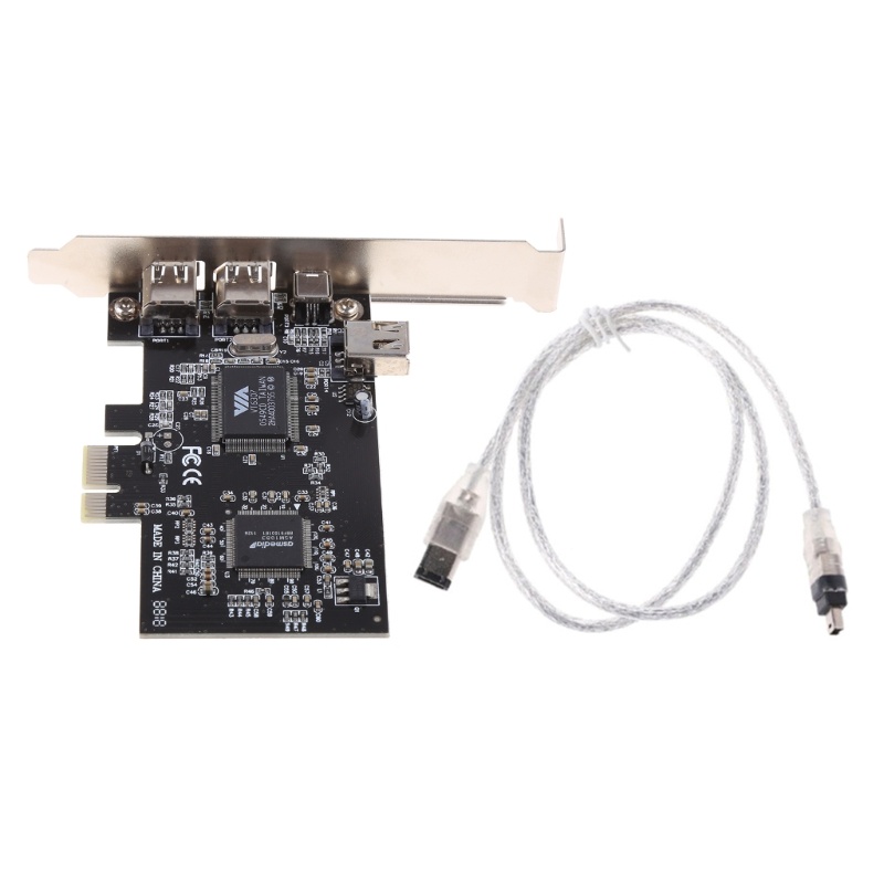 Btsg VT6308P Pcie Video Capture Firewire Card 3x 1394A/+ 4Pin Kit Transmisi Tinggi