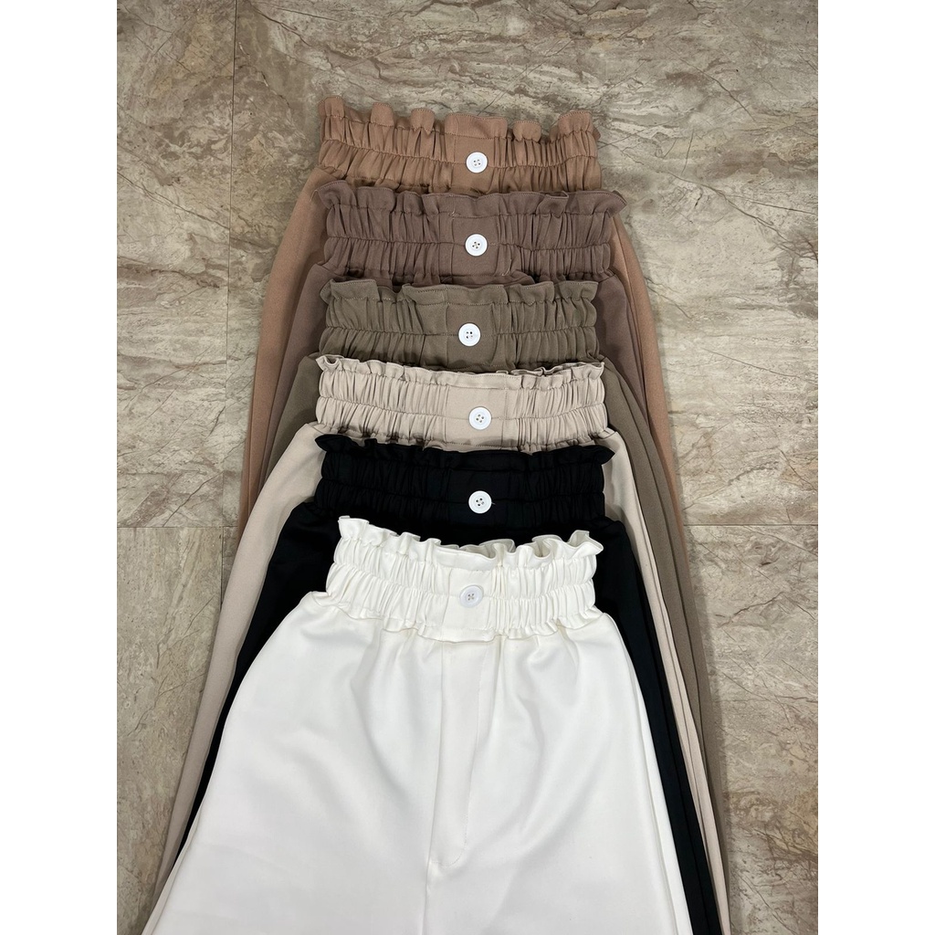 Celana Kulot Highwaist Wanita Kekinian Loose Cullote Pants Terbaru