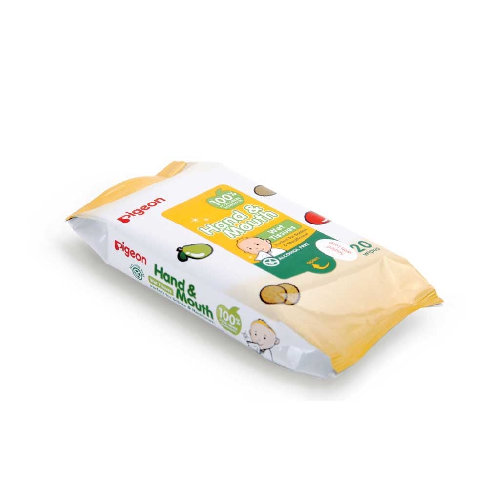 Pigeon Hand and Mouth / ANTI BACTERIAL Wipes Wet Tissue 20 Sheets - Tisu Basah Bayi