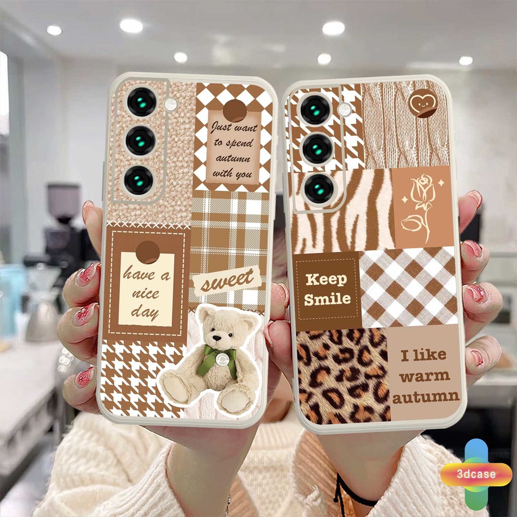 Soft Case Motif Houndstooth Bunga Retro Untuk Samsung A32 A52 A13 A23 A12 A03 A51 A10S A50 A20S J2 J7 Prime A02S A20 A50S A10 A30S A52S A30 M12 M01S A125 A13 Life F12 M10S M40S A515F A207F M02S A025 F02S M10